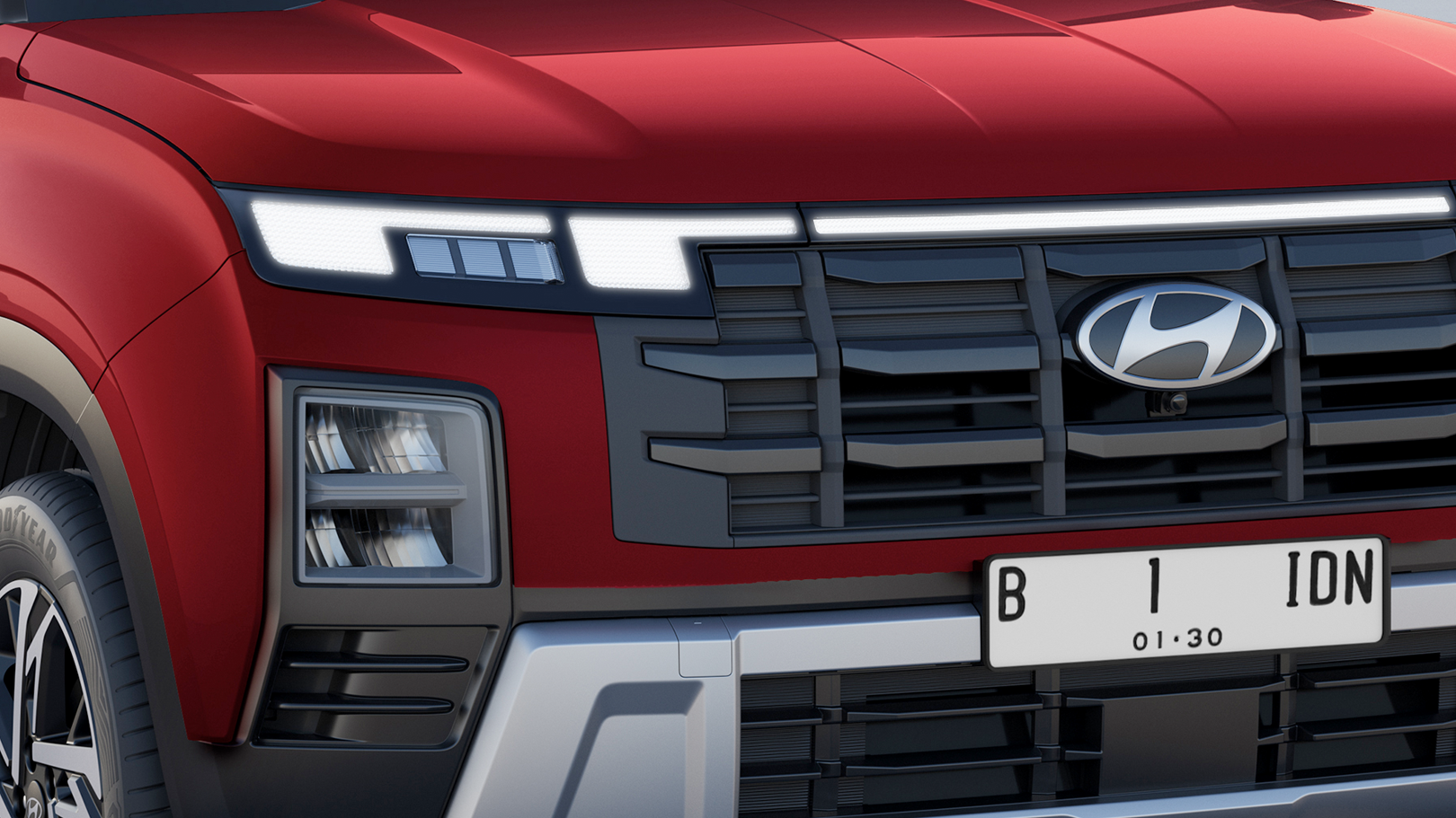 Grill radiator depan dengan emblem N-Line Hyundai New Creta