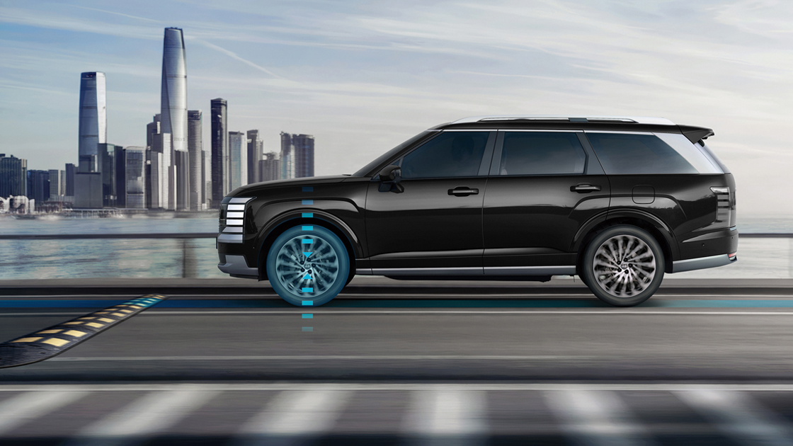 The all-new PALISADE approaching the speed bump