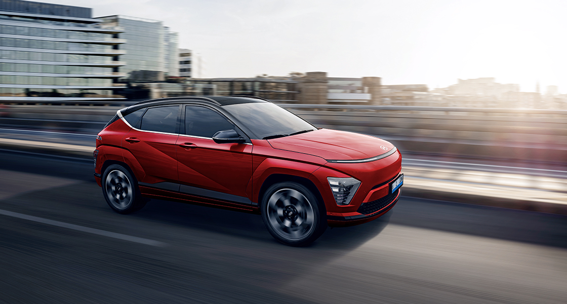 The all-new KONA Electric in the city