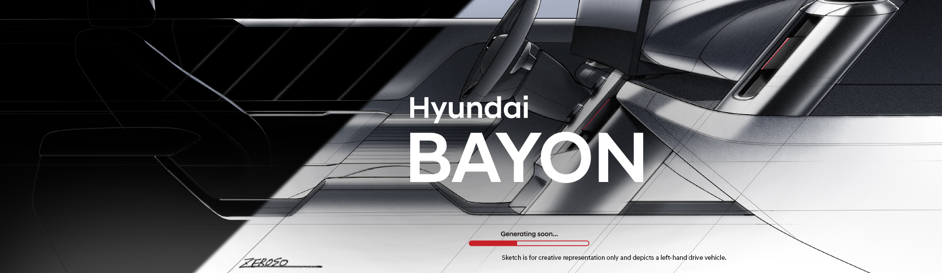 Hyundai BAYON concept design sketch featuring advanced SUV design language, futuristic mobility innovation, and next-generation Hyundai intelligent SUV styling