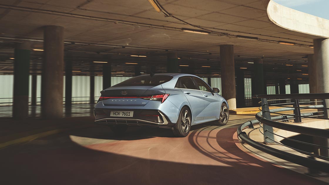 The new Elantra performance driving on the road