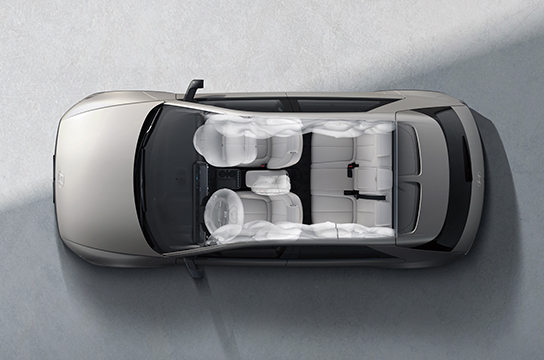 Seven airbags for safety