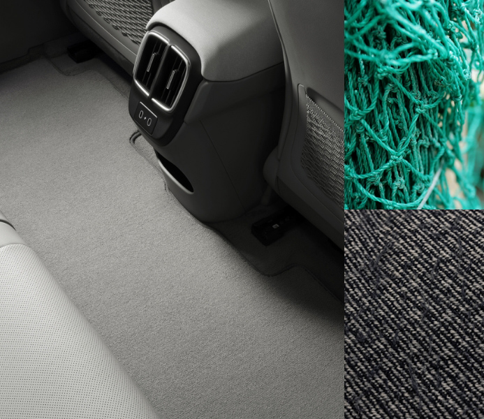 Recycled fisher-net carpets