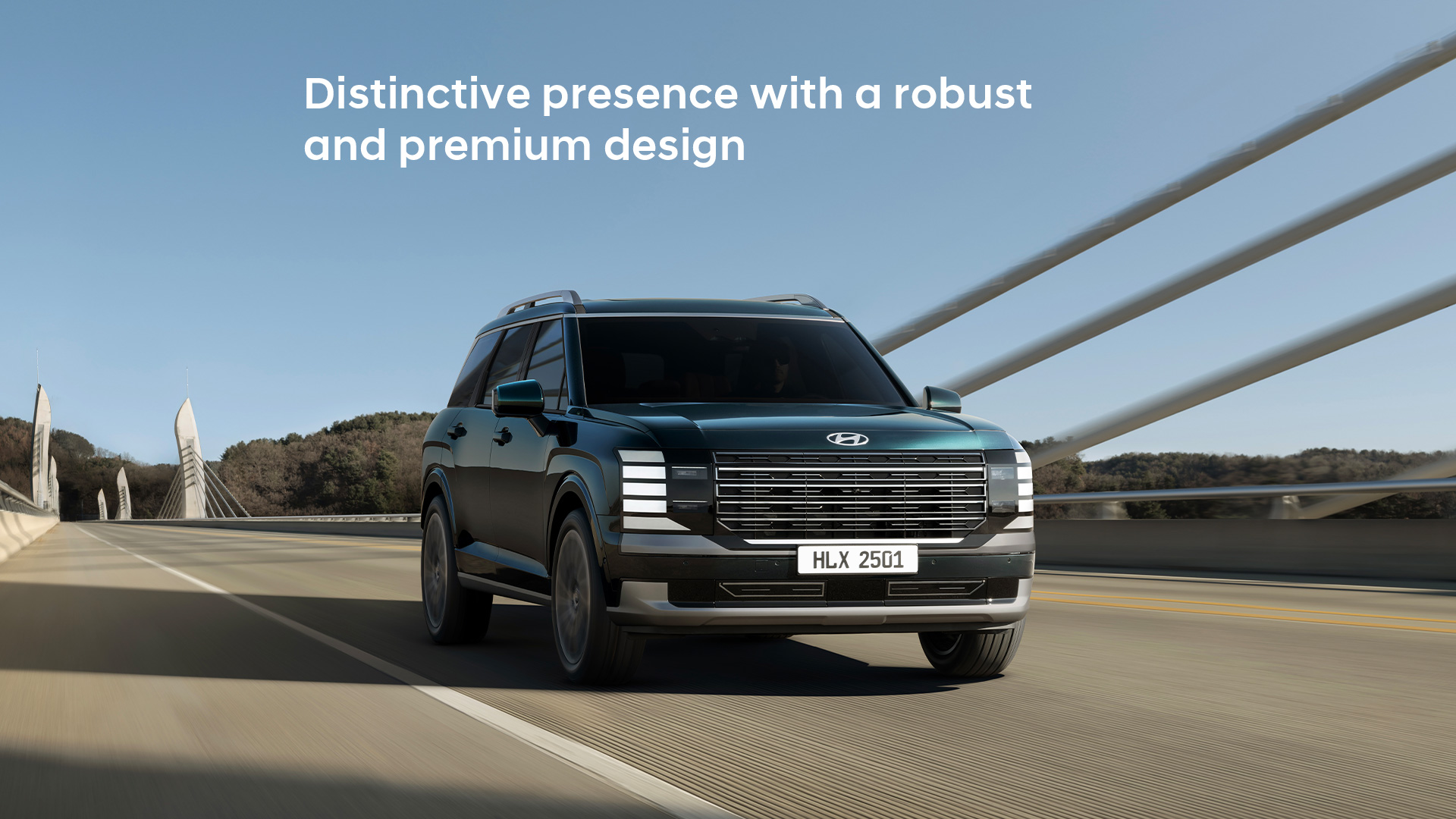 The all-new PALISADE driving on the road