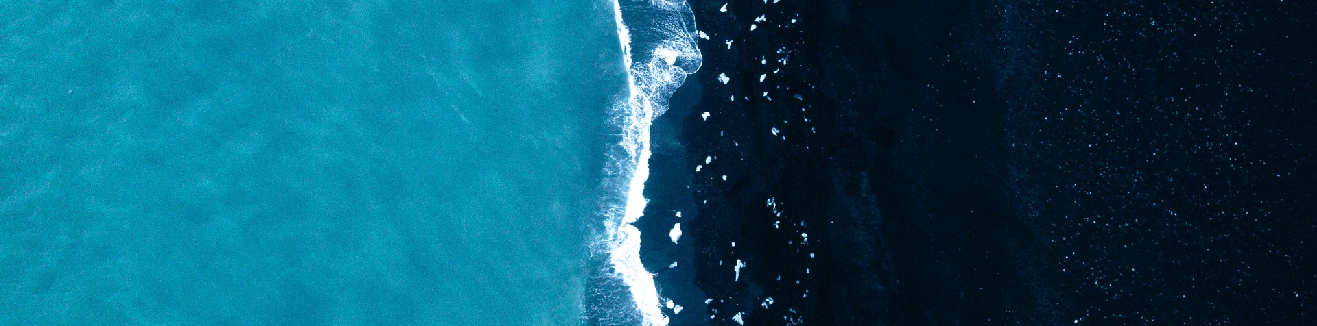 Aerial view of an ocean coastline.