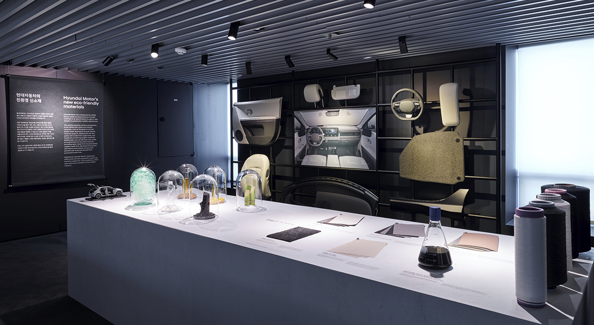 Hyundai Motor showcases the brand's sustainability initiatives through recycled materials applied to the IONIQ lineup