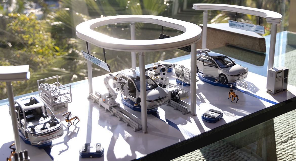 Hyundai Motor's smart factory diorama