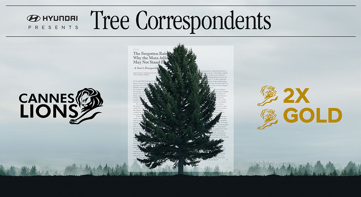 ‘Tree Correspondents’ wins two Gold Lions and one Silver Lion in the Digital Craft category at Cannes Lions