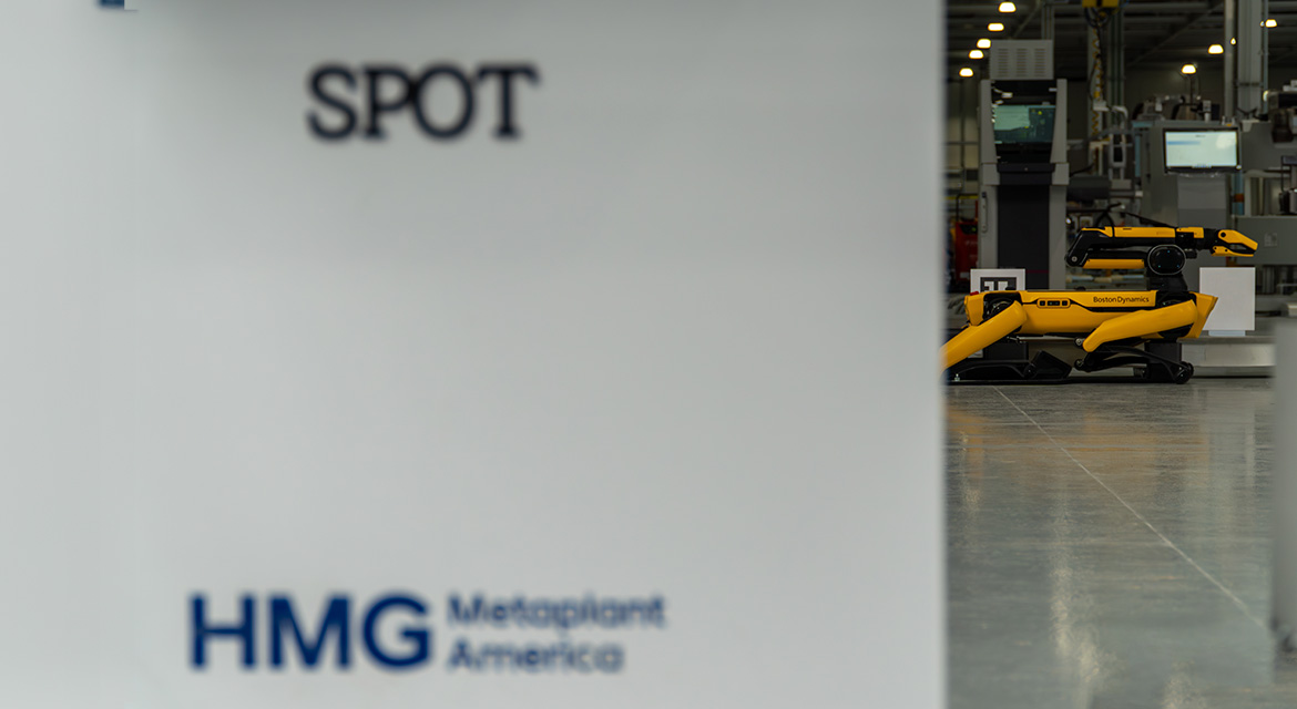 At HMGMA, Spot is deployed for exterior quality inspections to ensure the highest standards of quality are maintained.