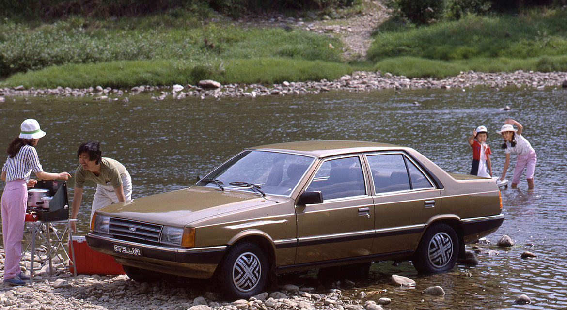 For many, the Stellar evokes memories of weekend escapes — the first car that let families venture beyond the city for leisure, as captured in this promotional image. in this promotional image.