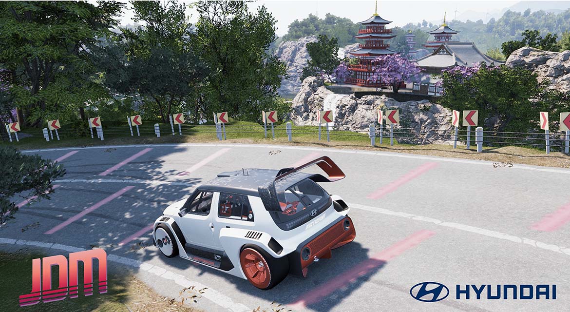 Hyundai Motor Company is debuting its cutting-edge electric concept vehicle, INSTEROID, in the drift racing game JDM: Japanese Drift Master.
