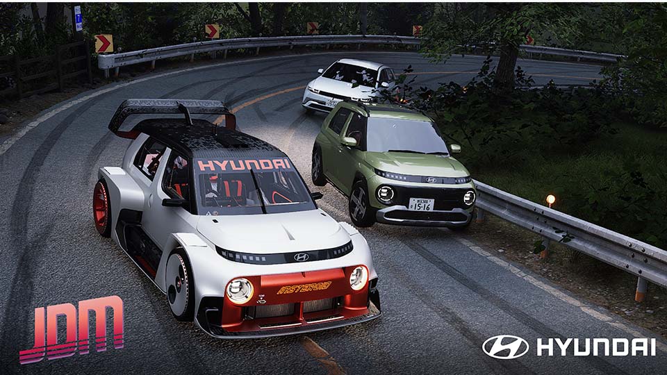 Hyundai Motor Company is debuting its cutting-edge electric concept vehicle, INSTEROID, in the drift racing game JDM: Japanese Drift Master.
