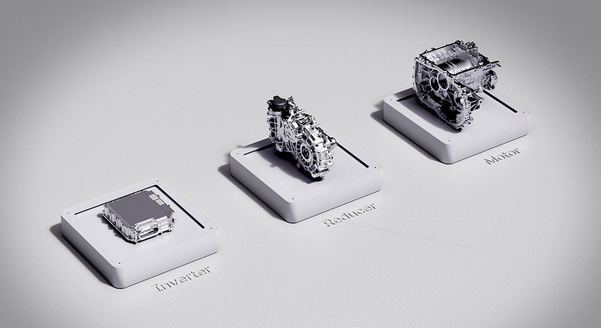 The EV power electric system consists of three essential components: inverter, motor and reducer