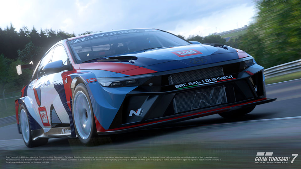 .In-game image of ELANTRA N TCR featured in Gran Turismo 7