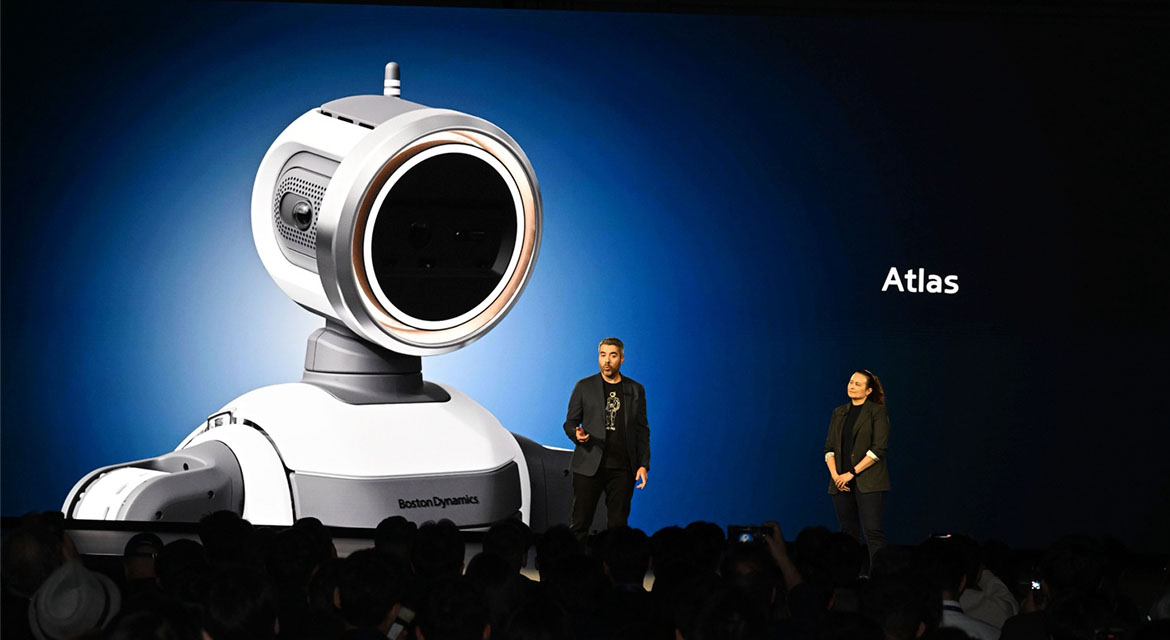 (From left) Alberto Rodriguez, Director of Atlas Behavior at Boston Dynamics; Carolina Parada, Head of Robotics at Google Deepmind