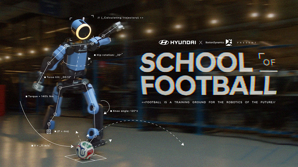 Description: In a new video from Hyundai Motor, Boston Dynamics humanoid robot Atlas flawlessly executes a series of complex football (soccer) drills. 