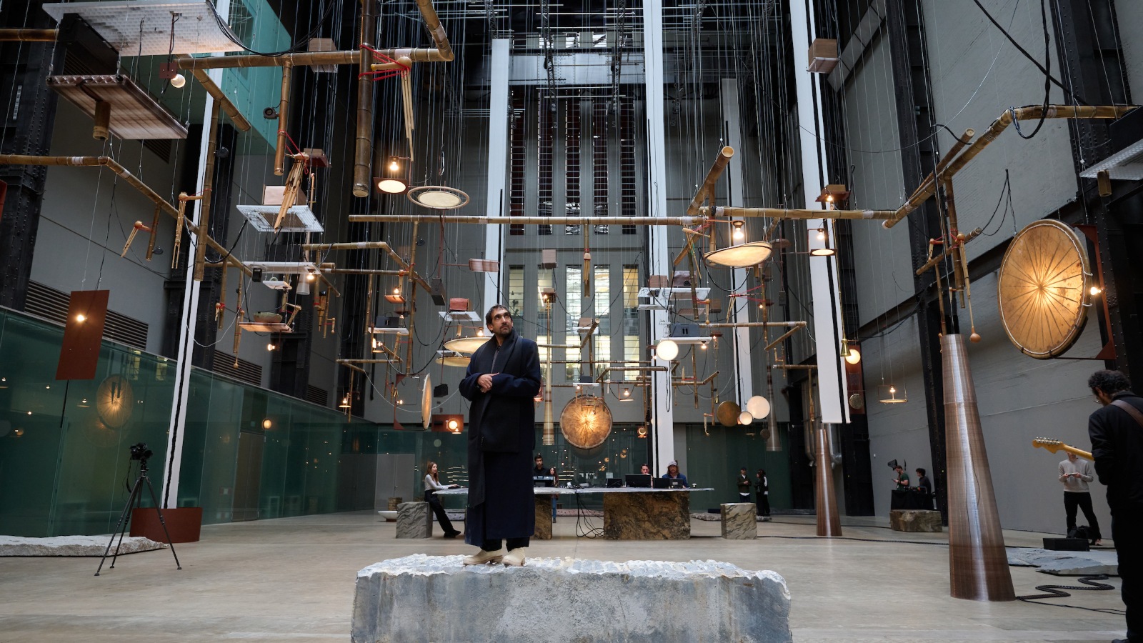 Hyundai Commission artist Tarek Atoui at Tate Modern. Photo © Tate (Ben Fisher)